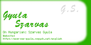 gyula szarvas business card